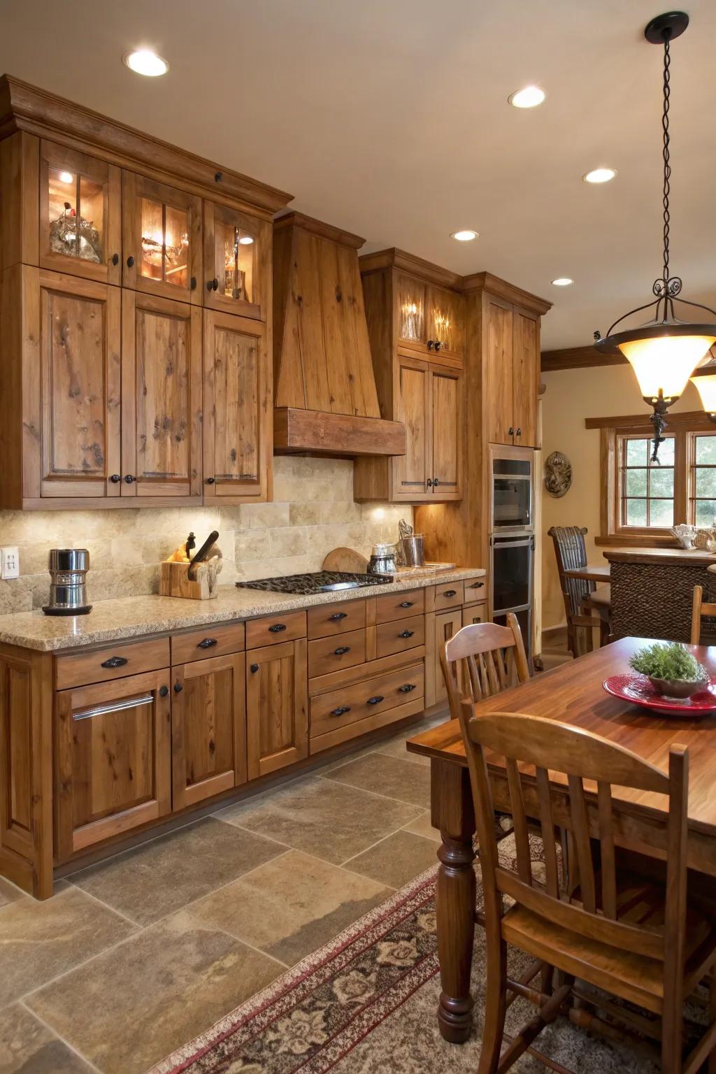 Untreated wood finish infuses every kitchen design with comfort and sophistication.