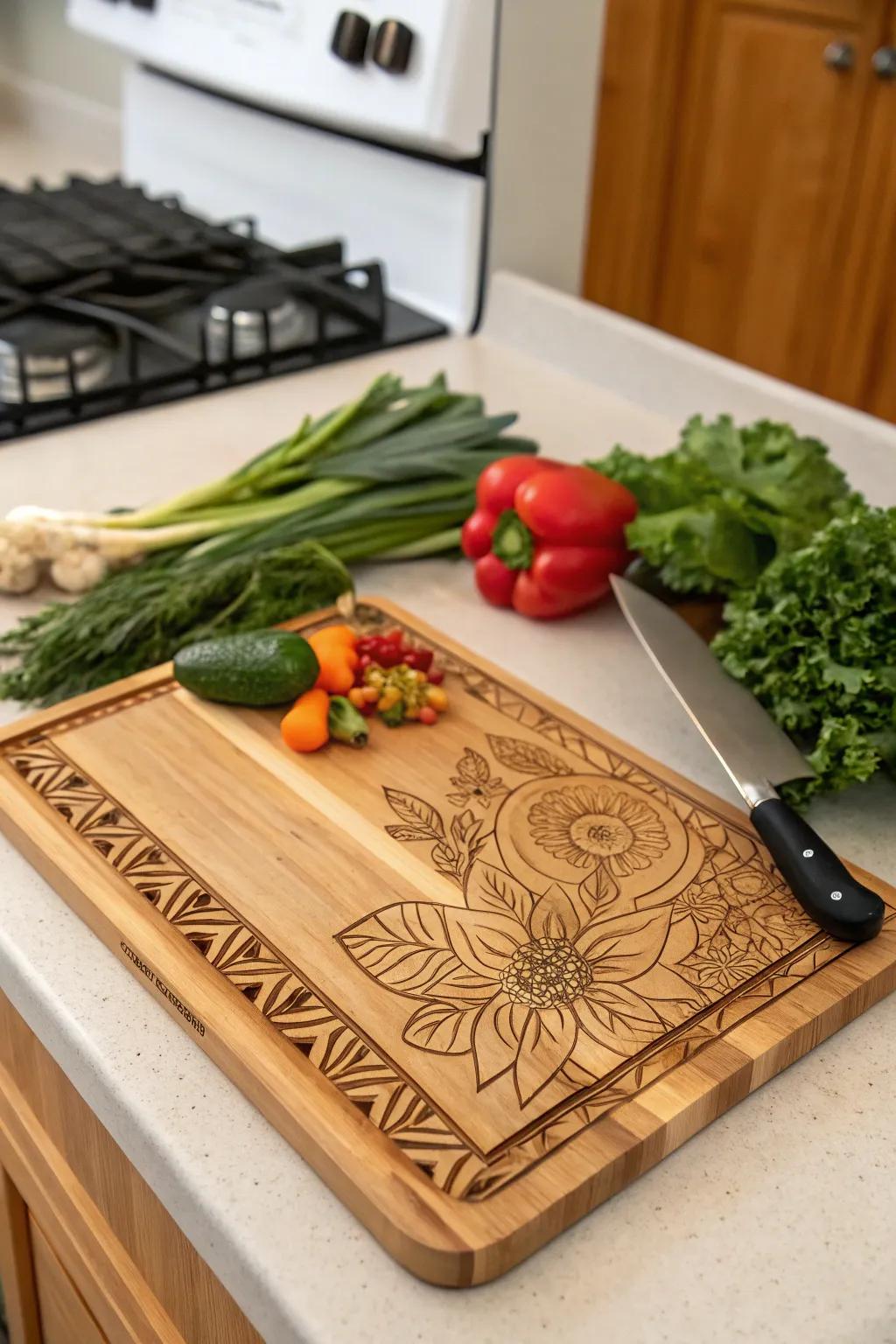 A personalized cutting board: a thoughtful, practical present.