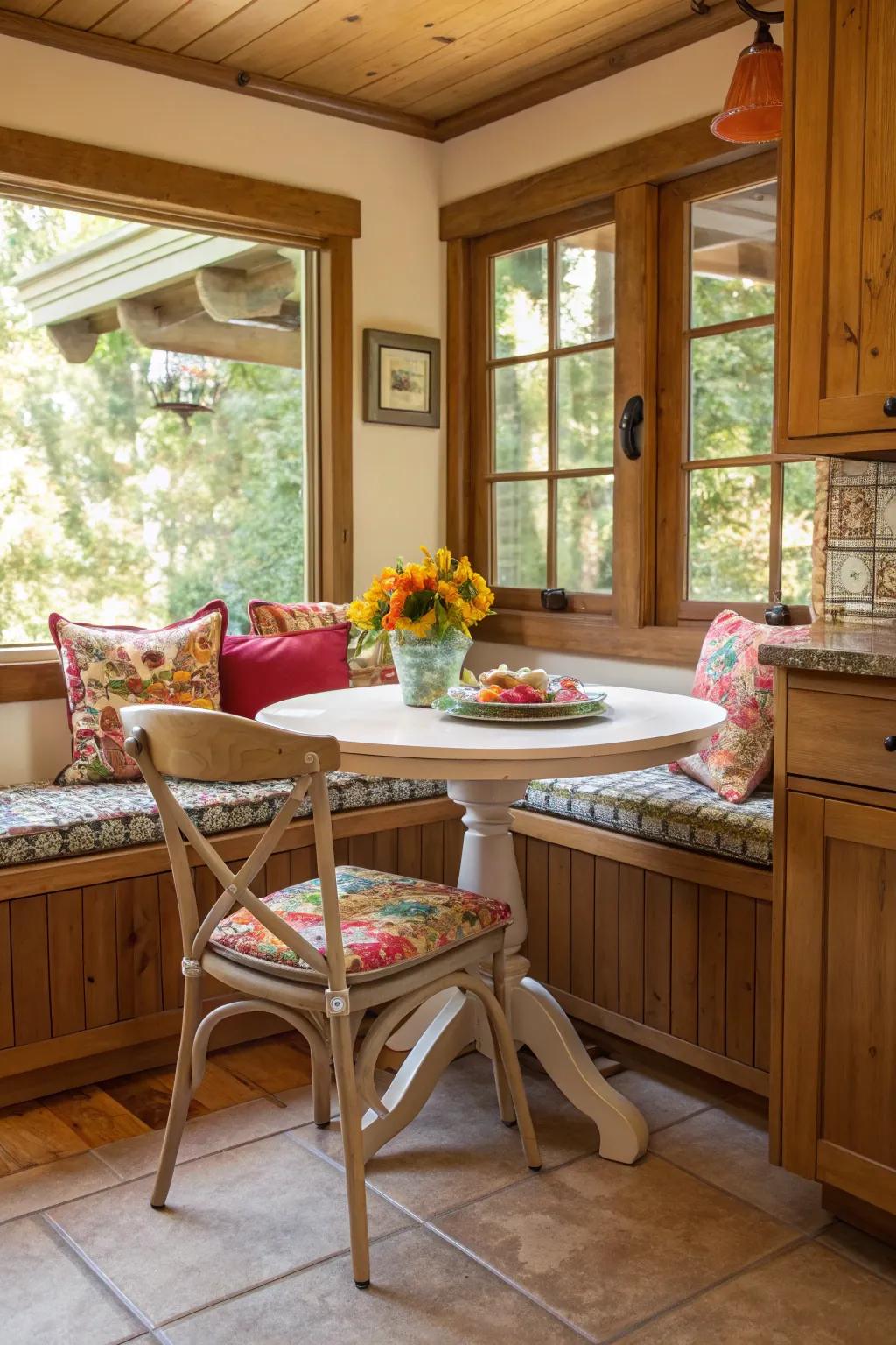 A delightful breakfast nook, perfect for relaxed meals and morning coffee.