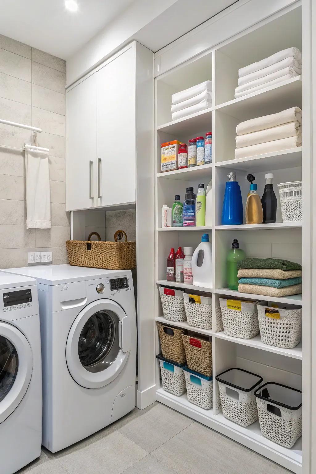Utilize your space effectively with vertical shelving.