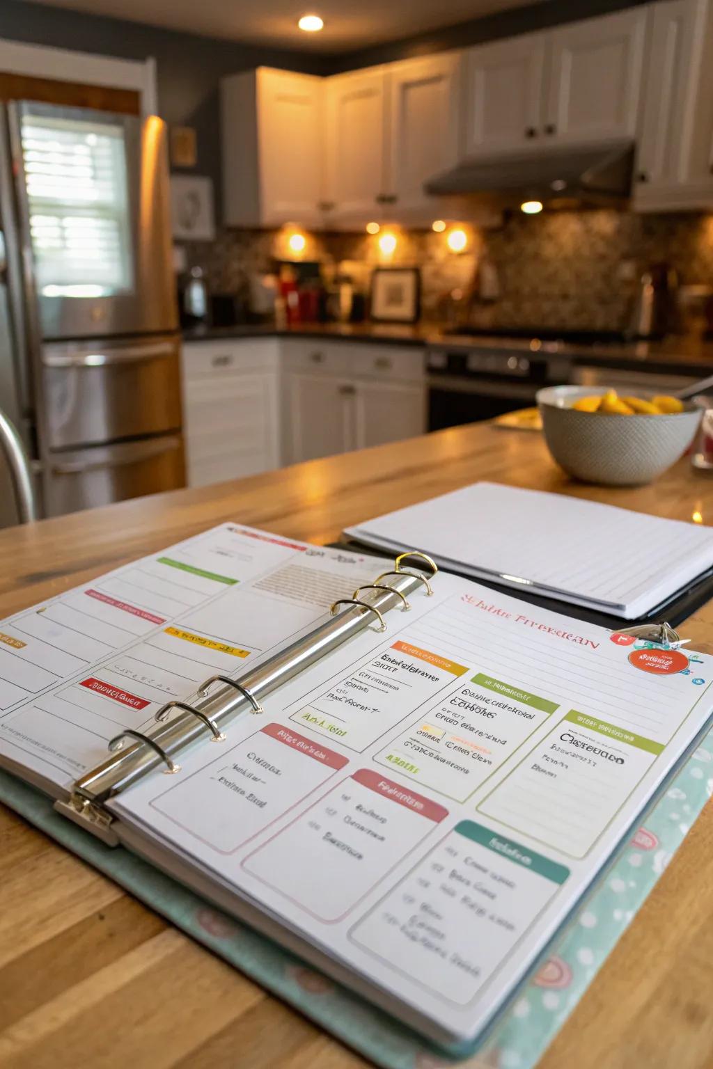 A well-organized home management organizer simplifies household tasks.