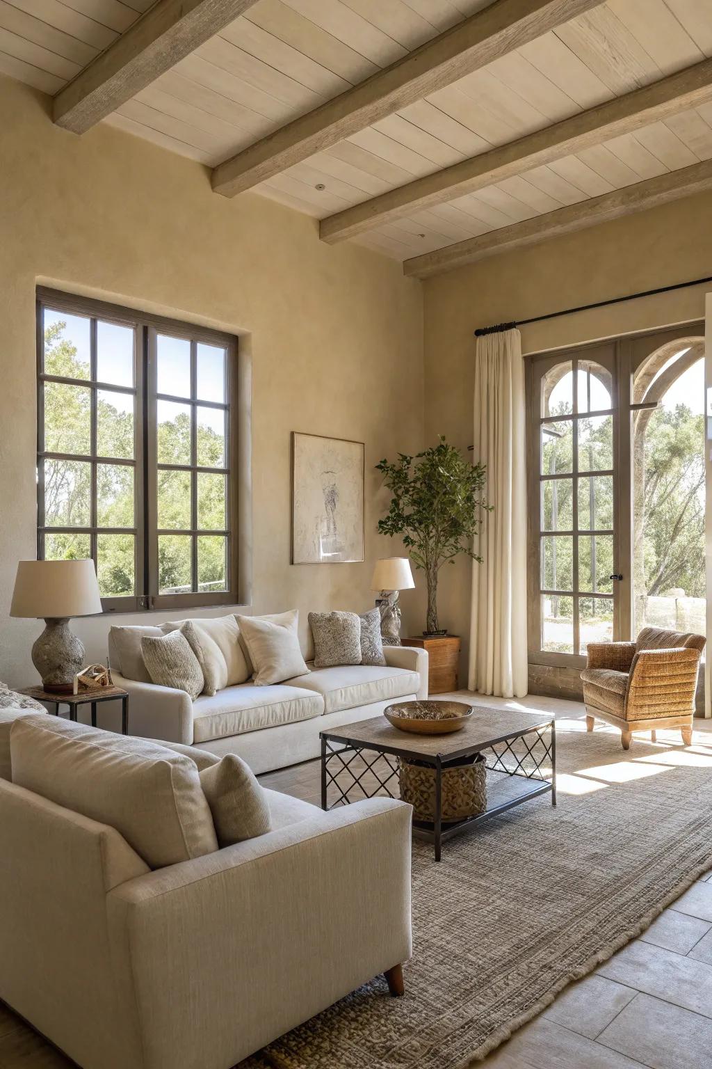 Understated hues contribute to a serene living environment.