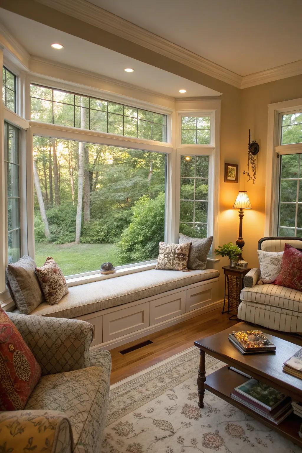 A bay window enhances both the appeal and practicality of your living space.