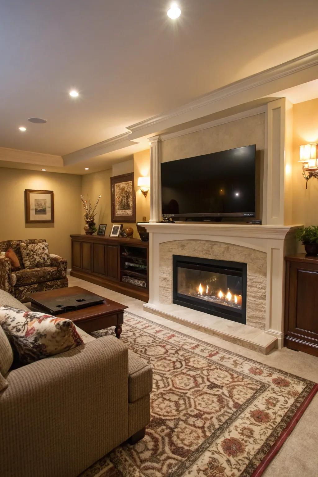 A unified wall design combines aesthetics with practicality.