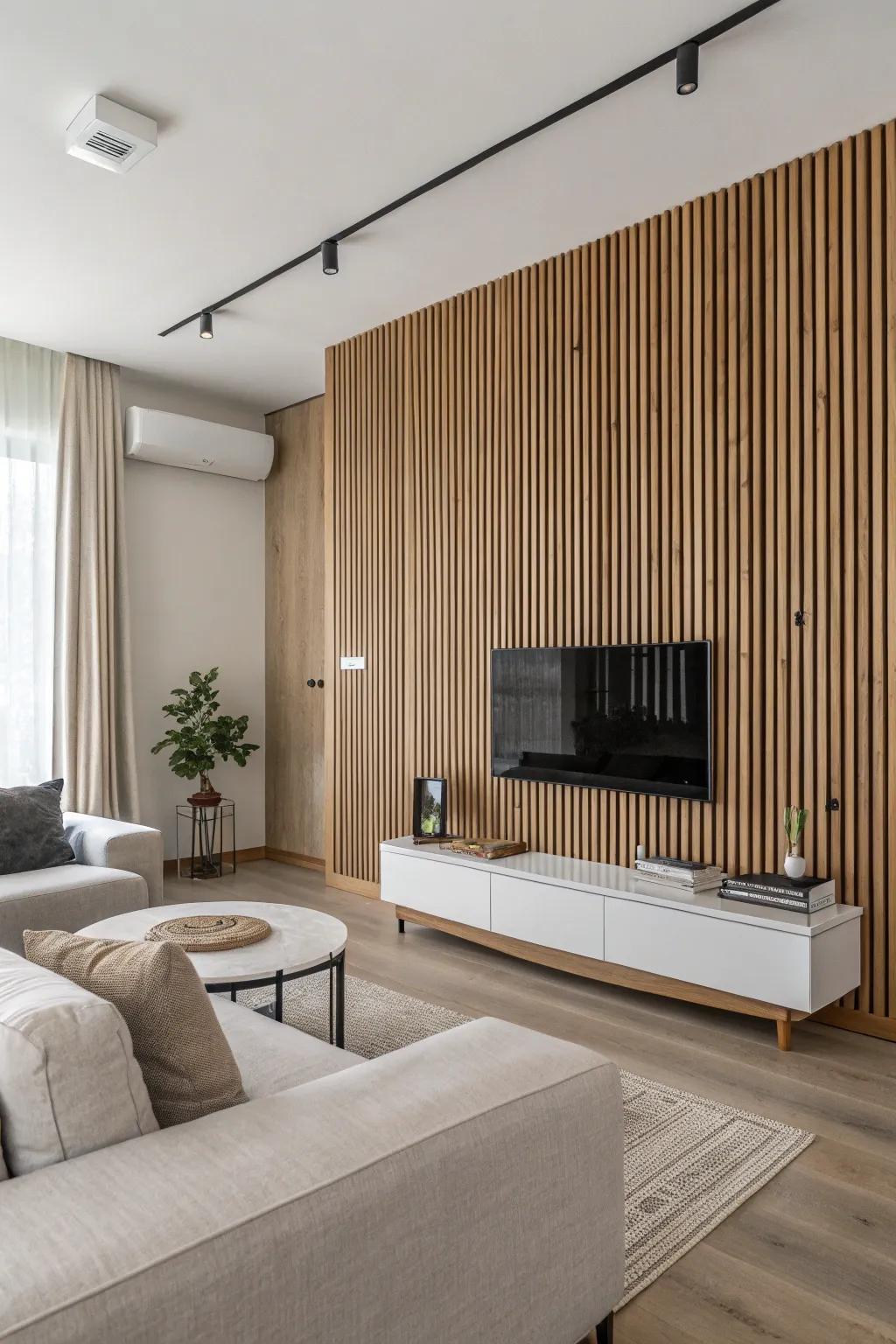 Vertical slats bring height and sophistication to any room.