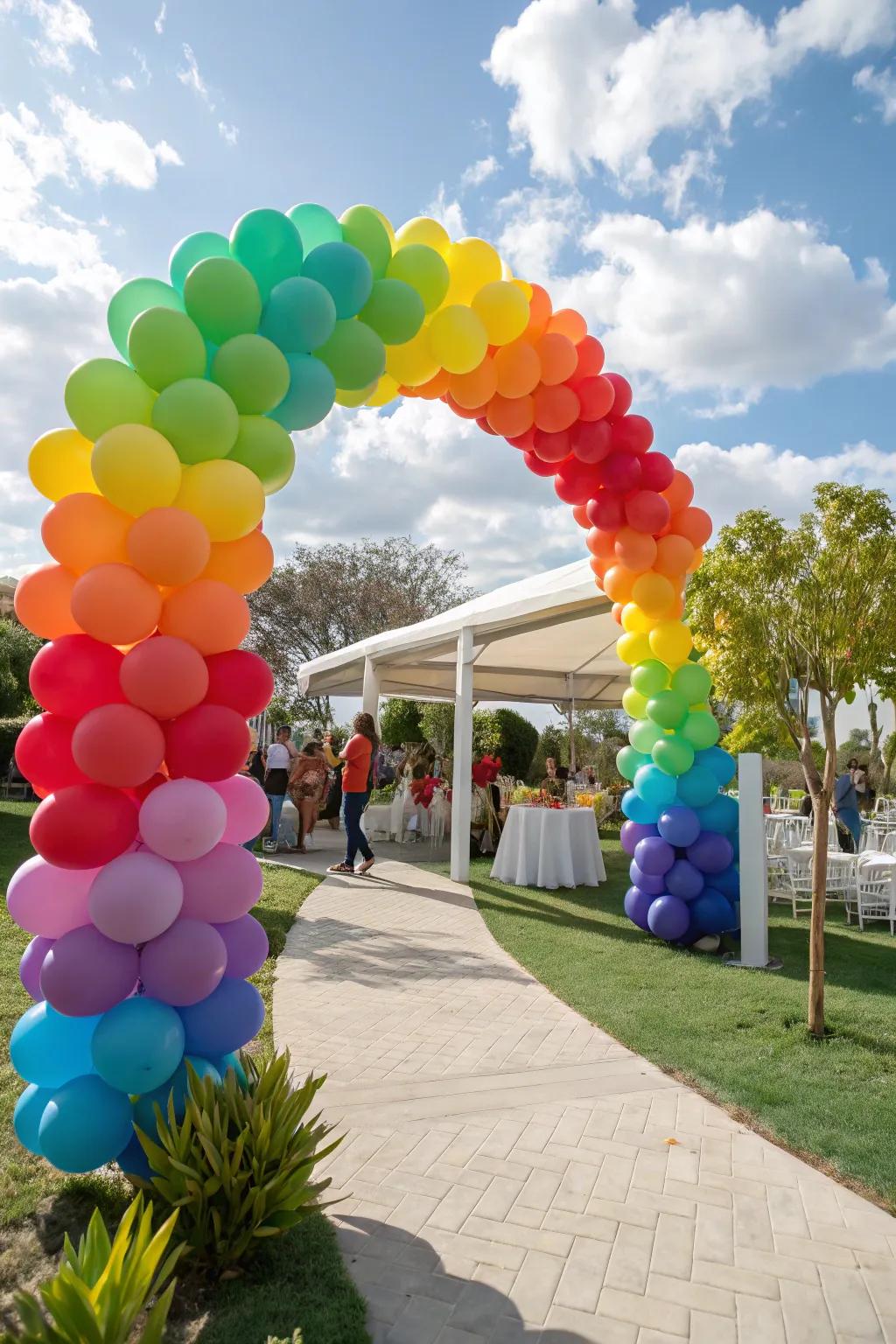 Welcome your guests with a delightful homemade balloon arch.