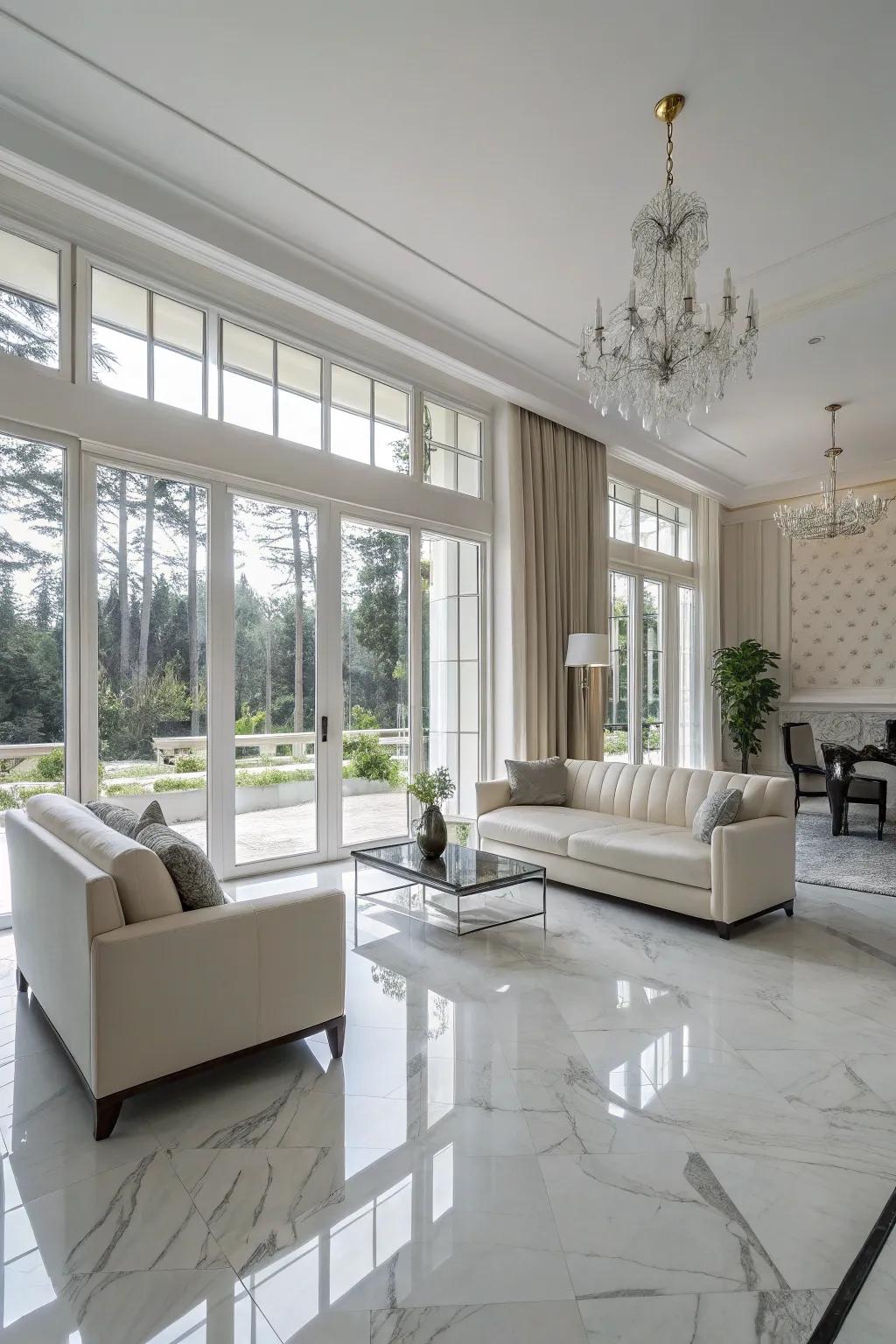 Timeless white marble brings enduring elegance to any space.