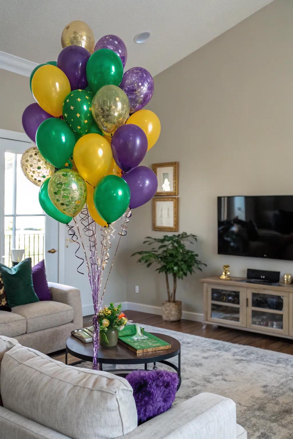 Enhance your room with a playful Carnival balloon arrangement.