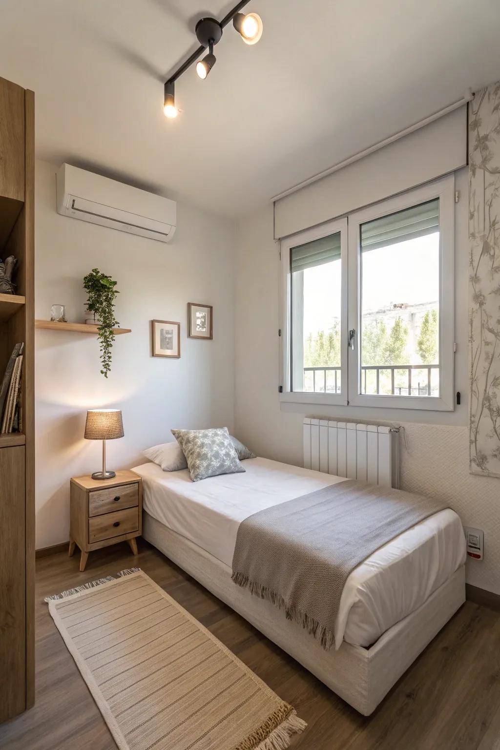 Minimalist aesthetics enhance space and serenity.