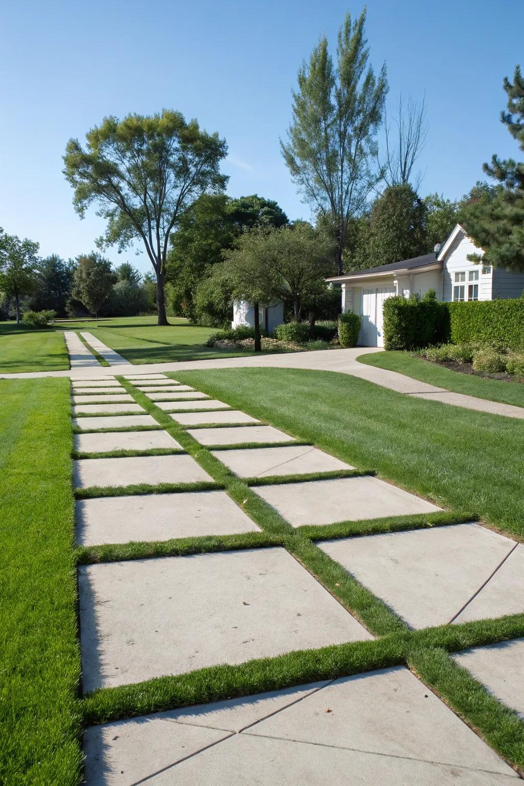 Crisp lines and geometric forms define this minimalist front yard.
