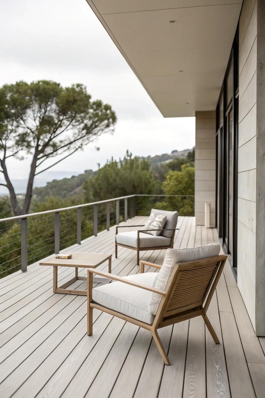 A minimalist deck design that represents simplicity and peace.