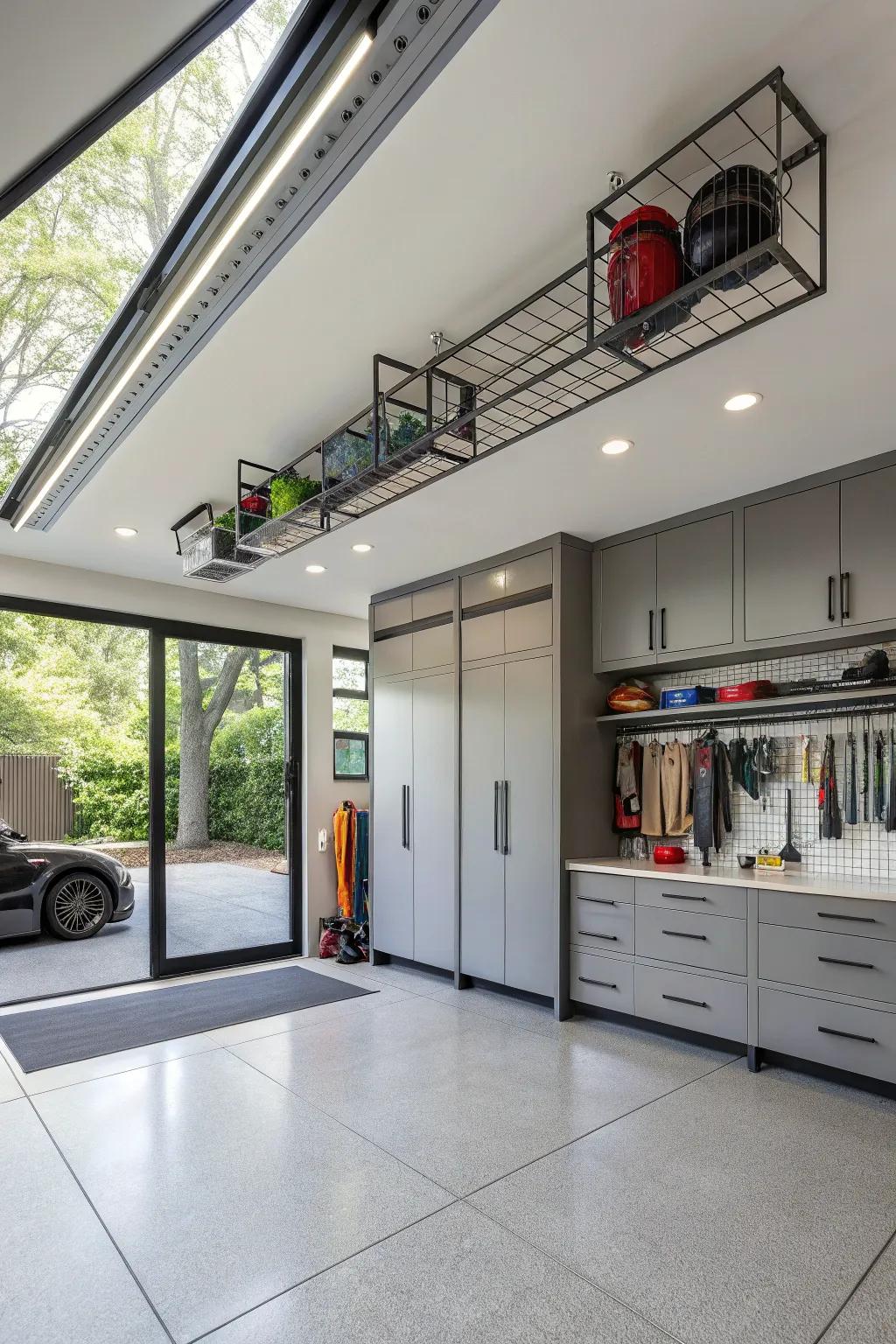 Maximize your garage with sleek storage solutions.