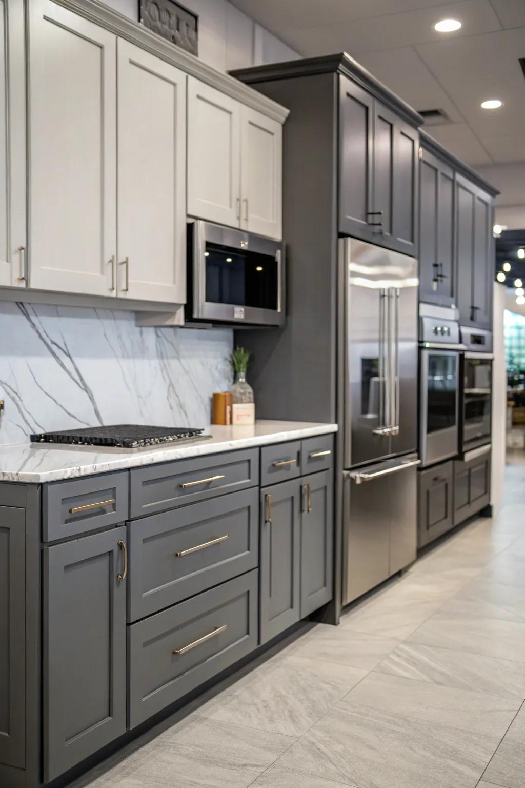Pick the perfect grey shade for your kitchen cabinets.