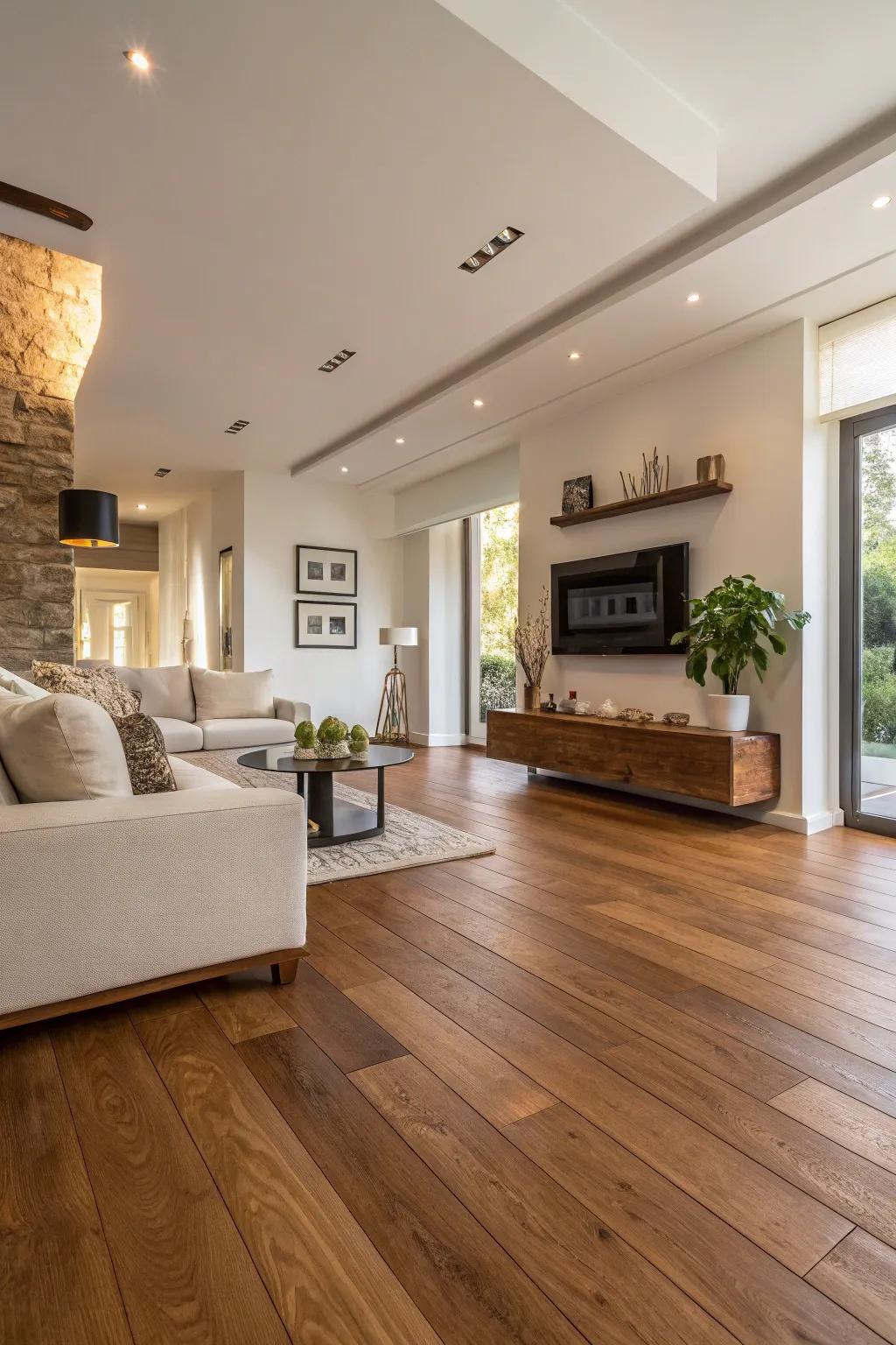 Classic sophistication achieved through timeless hardwood.
