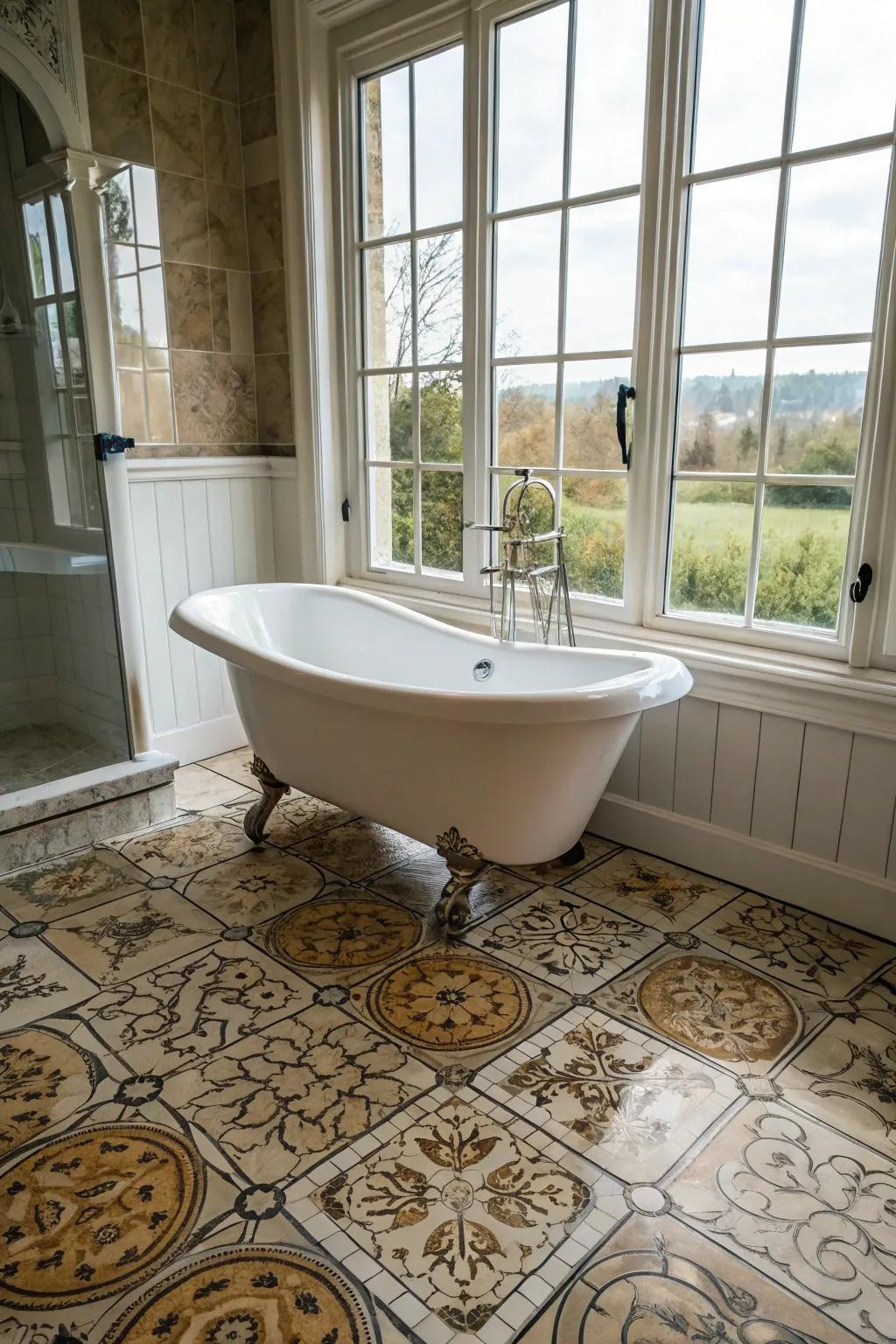 The ageless charm of a clawfoot tub set within a modern context.