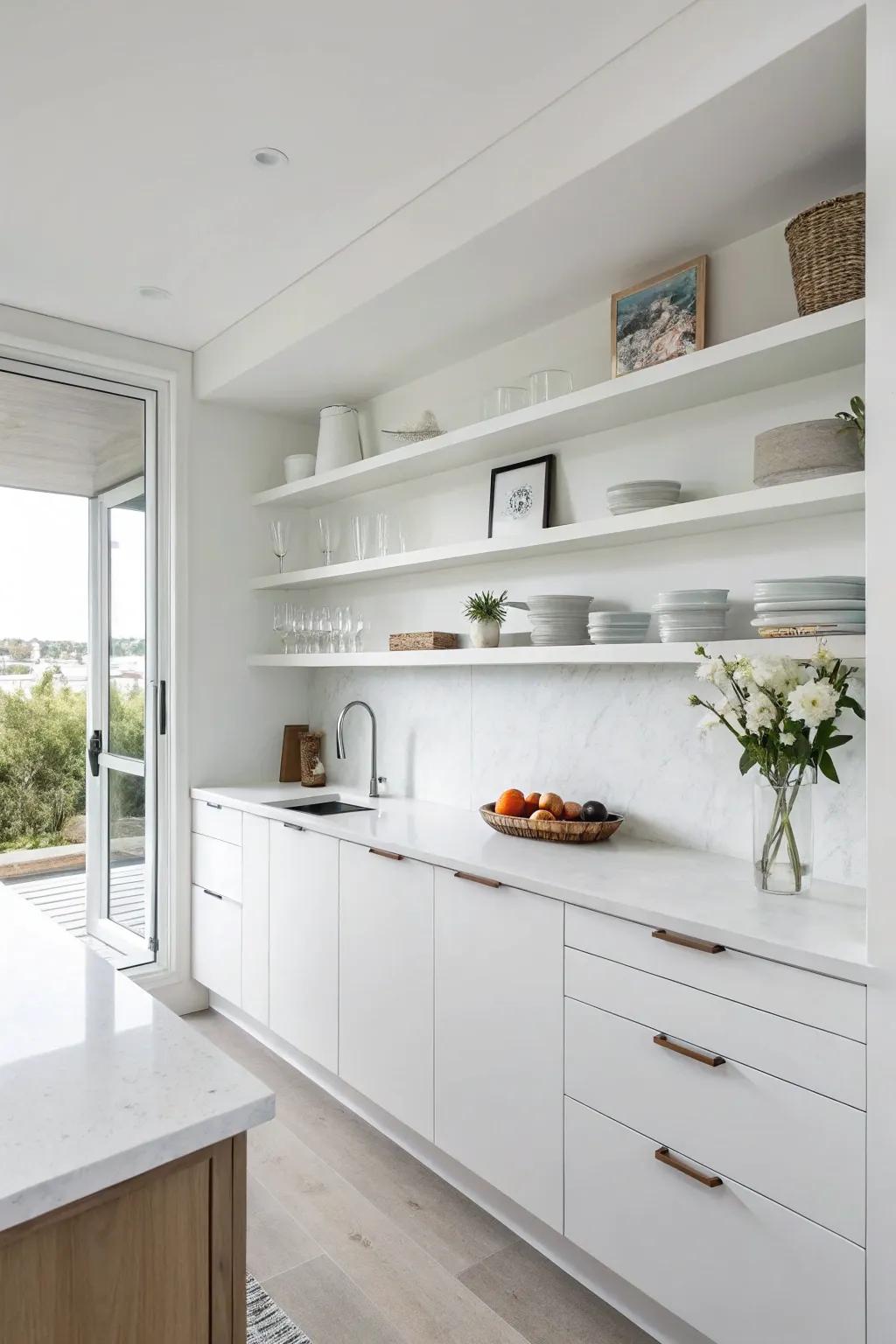 A minimalist kitchen communicates volumes through its simplicity.