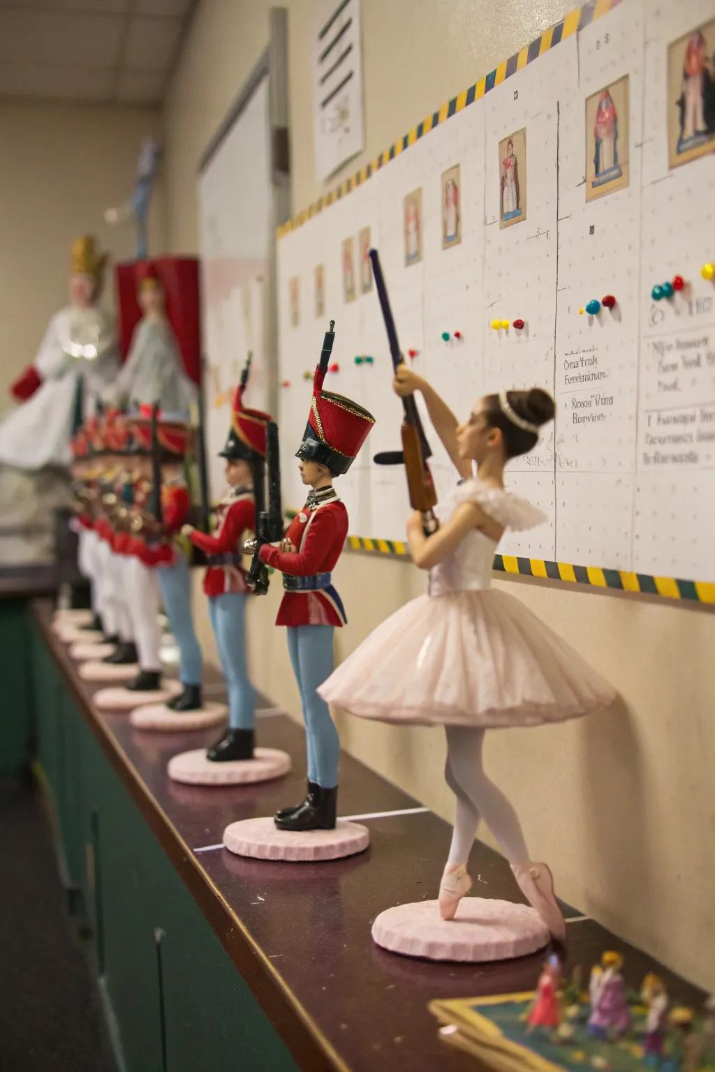 A classic Toy Soldier scene featuring toy soldiers and ballerinas.