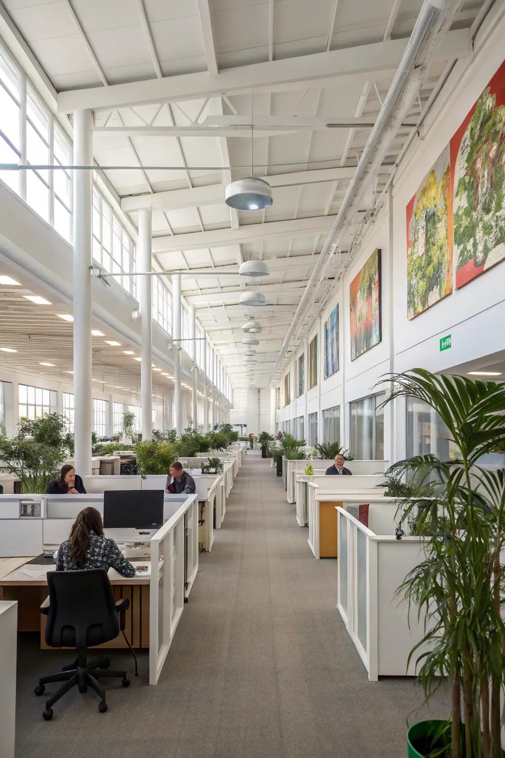 Open workspace layout designed for better communication and teamwork.