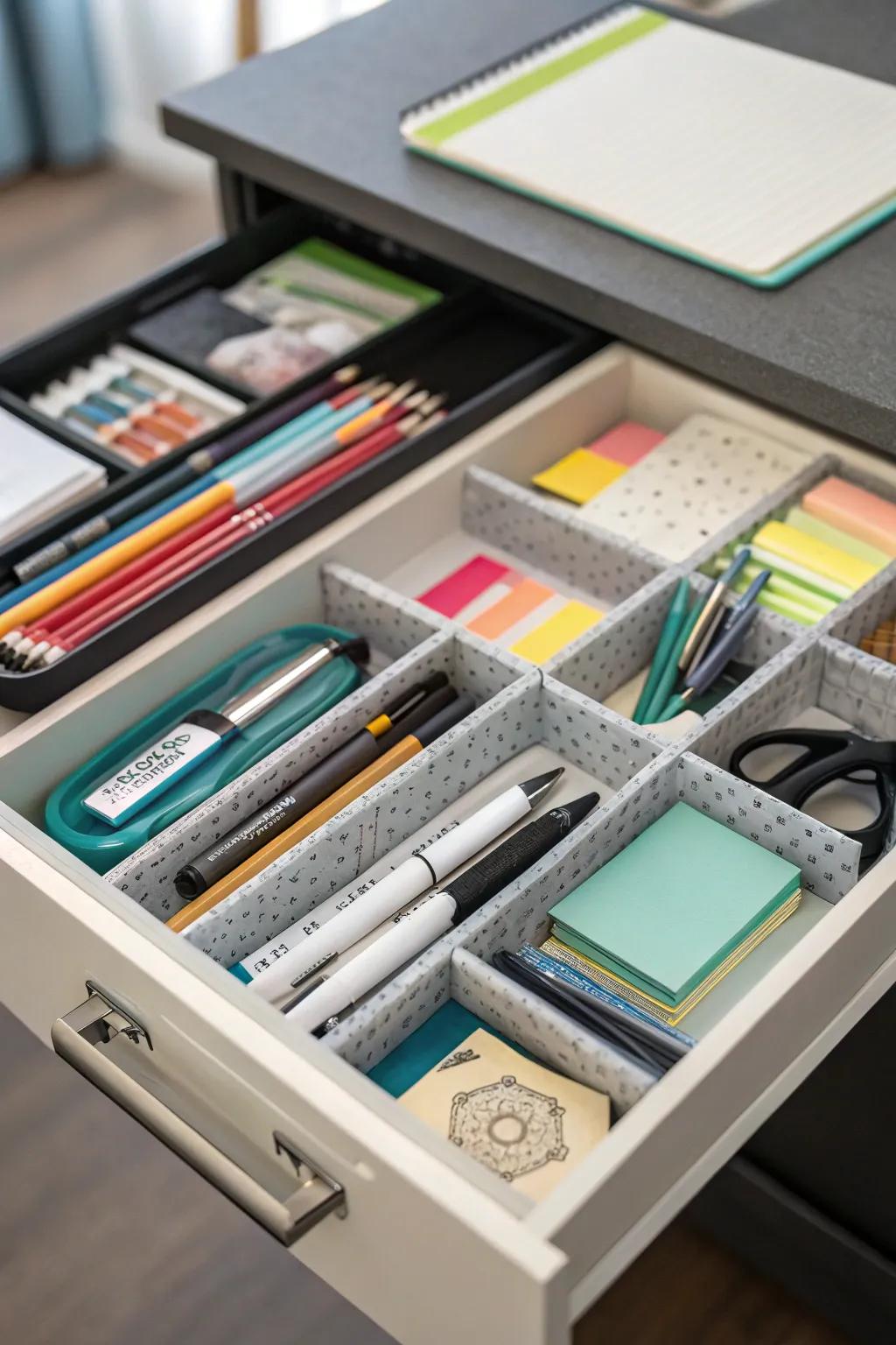 Drawer separators establish arrangement and accessibility in your workspace.