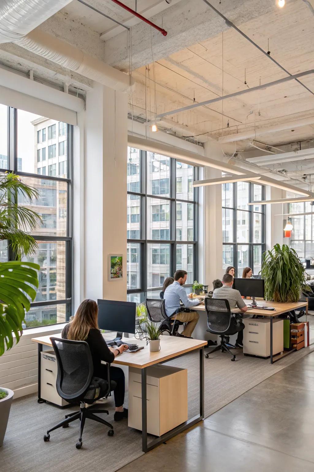 Open layouts promote collaboration and connection among team members.