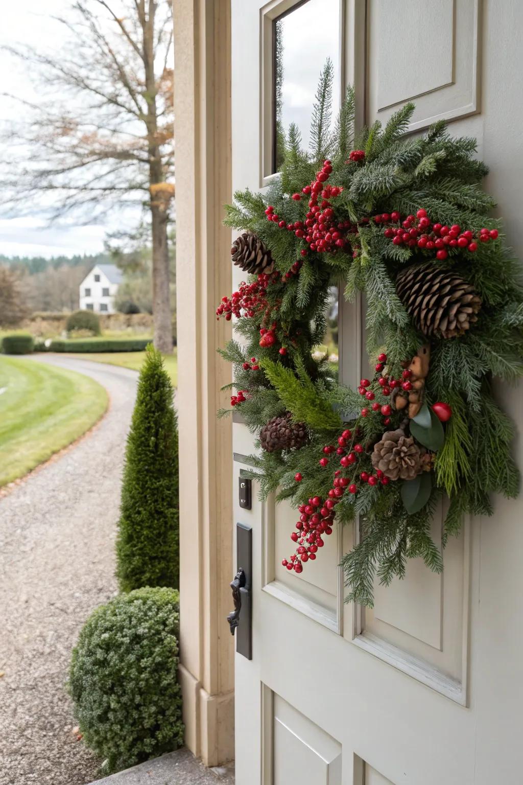 Extend a warm welcome with a splendid holiday garland gracing your entry.