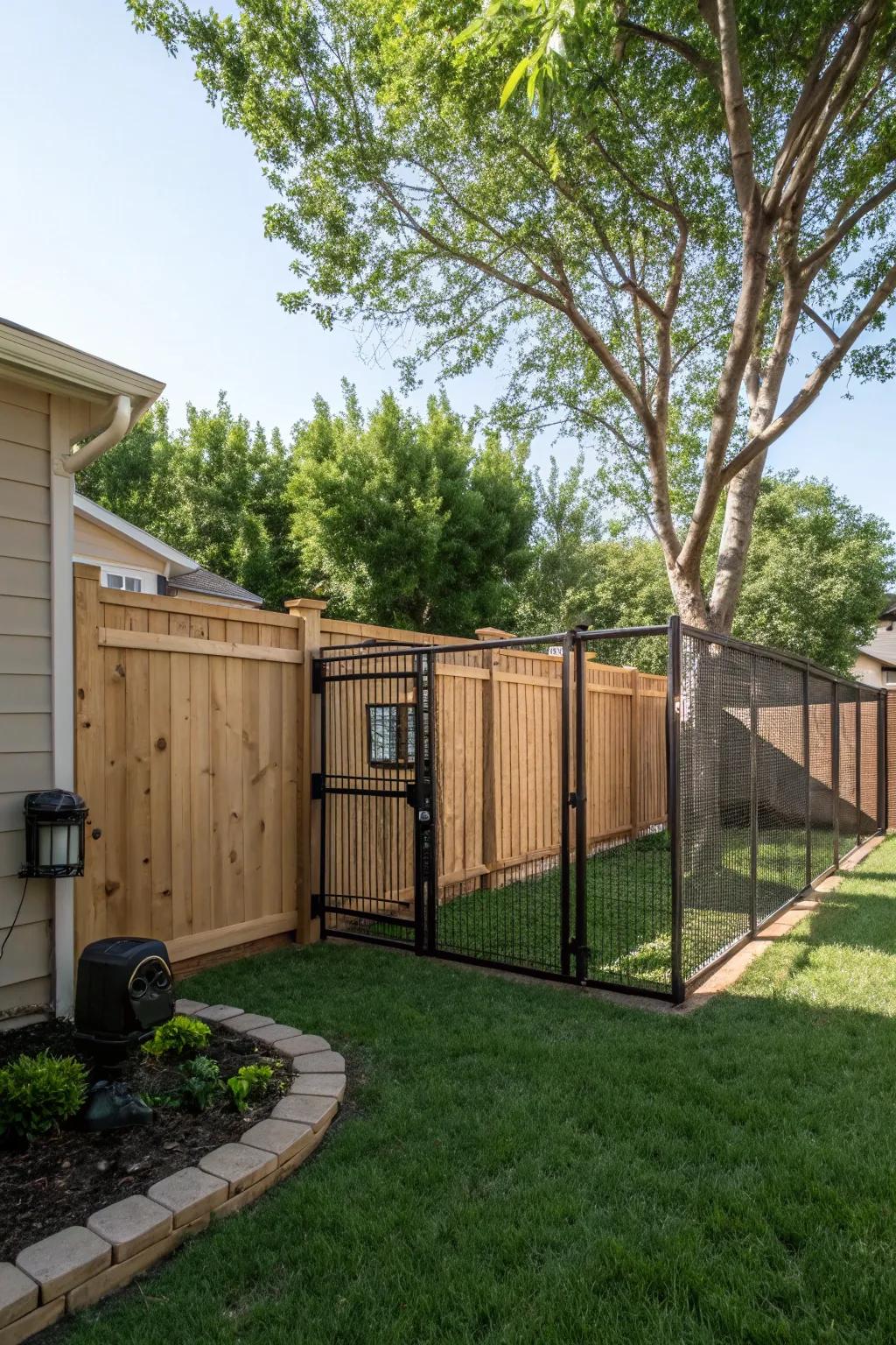 Keep your dog safe with a thoughtfully designed fenced-in space.