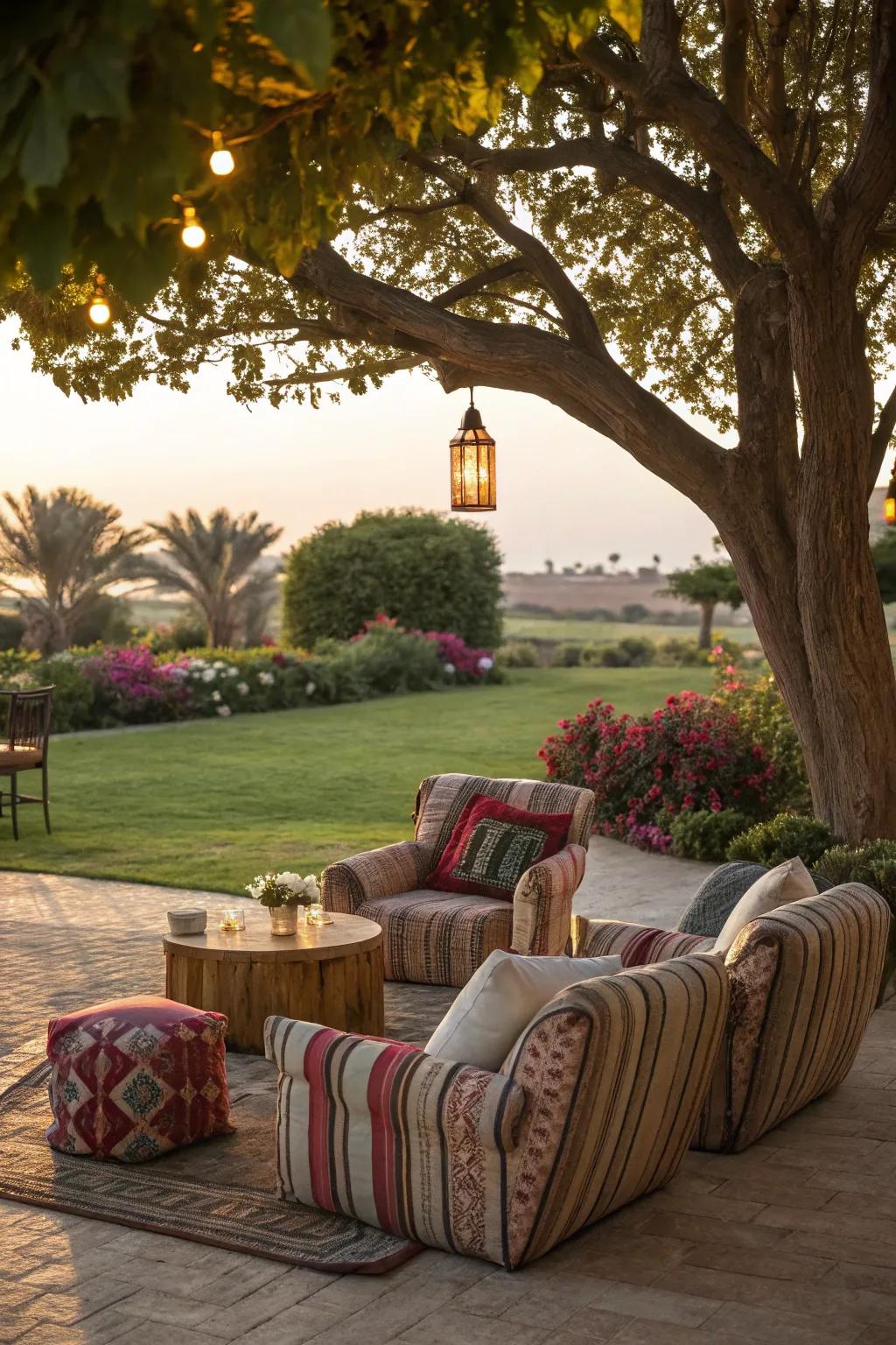 Craft a welcoming nook with comfortable seating and plush cushions for the ultimate relaxation experience.