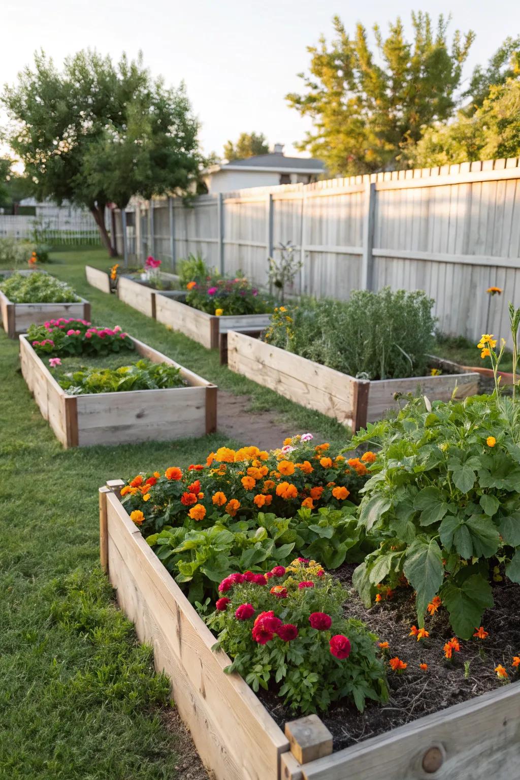 Elevated planting beds provide structure and simplify gardening in your space.