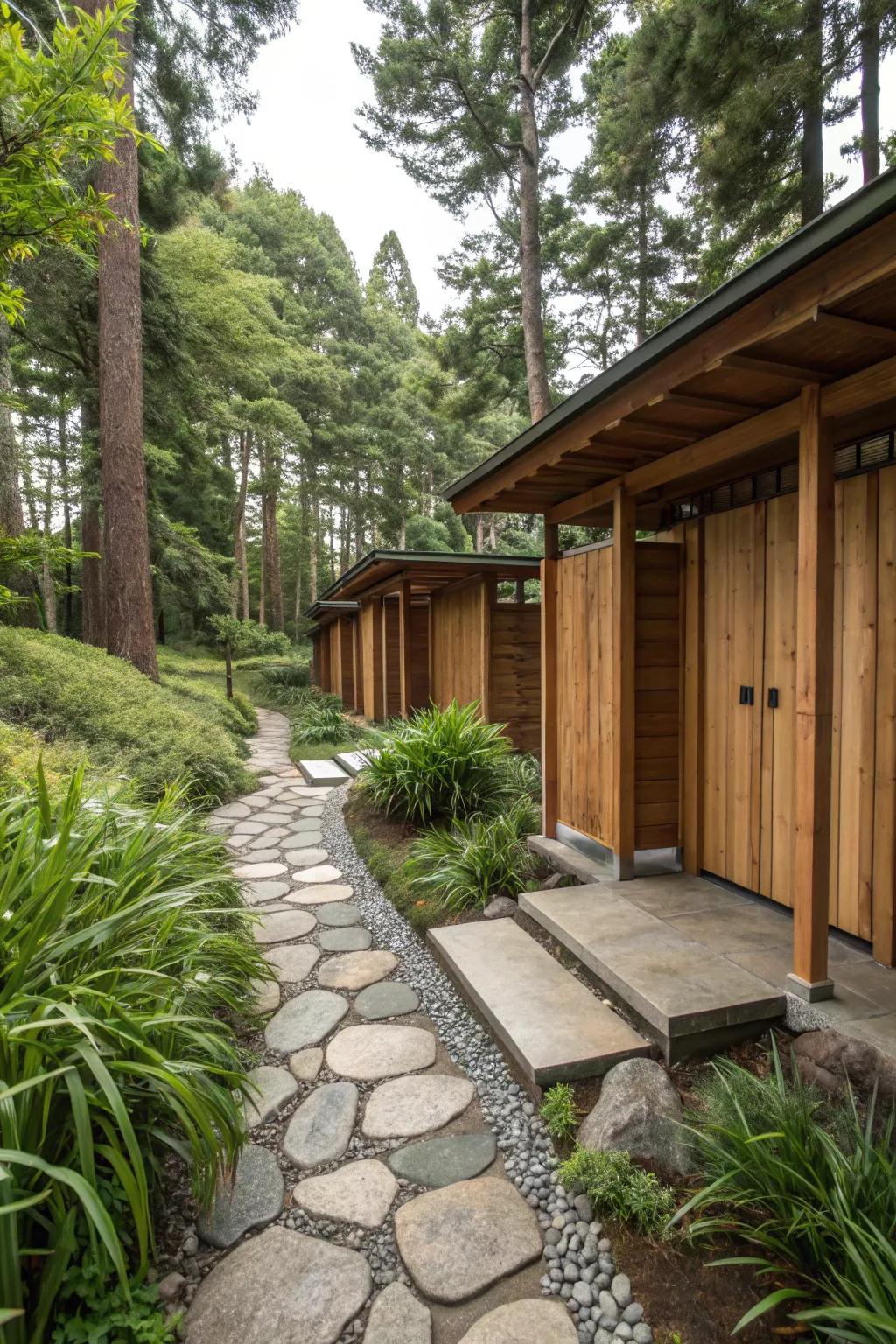 A restroom designed as a seamless extension of the landscape.