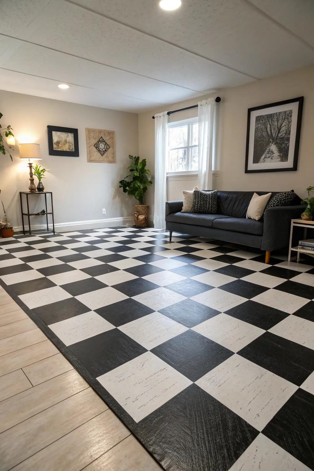 Checkerboard patterns bring timeless elegance to any space.