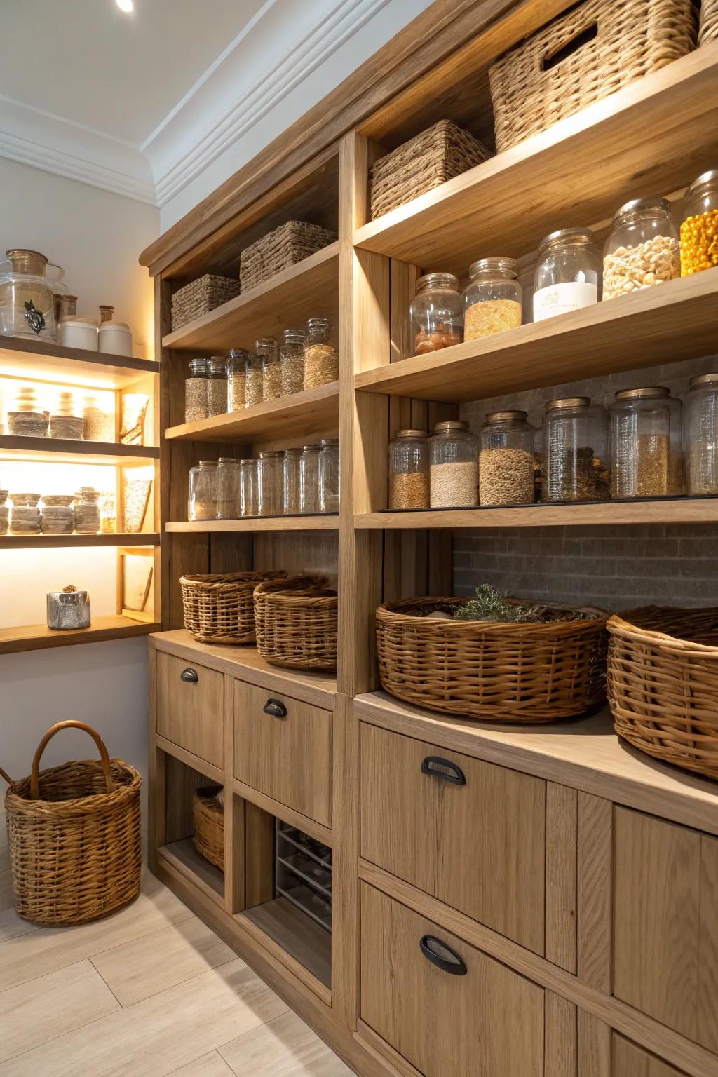 Open shelves blend utility with visual appeal.