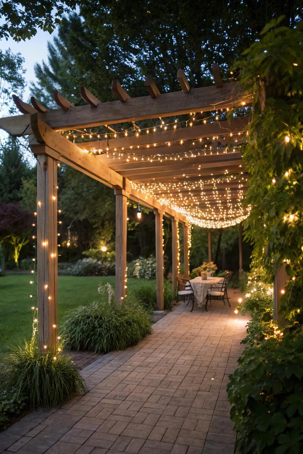 Twinkling lights conjure a spellbinding starlit vibe.