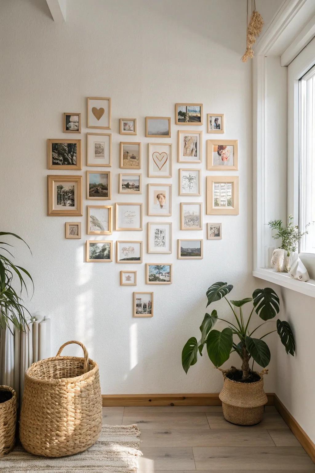 Immortalize your cherished memories with a heart-shaped picture display that speaks volumes.