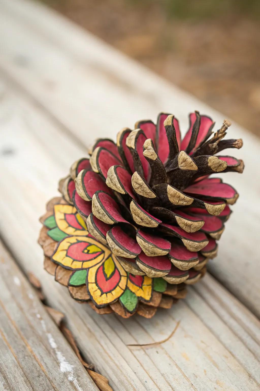Uncover the hidden beauty in nature with vibrant pinecone bloomies, where artistry meets simplicity.