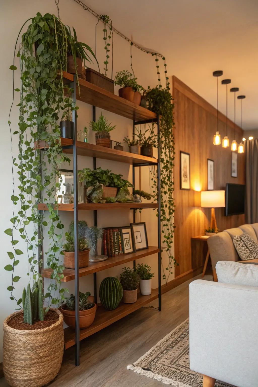 Design a breathtaking plant display by using your shelves as a foundation.