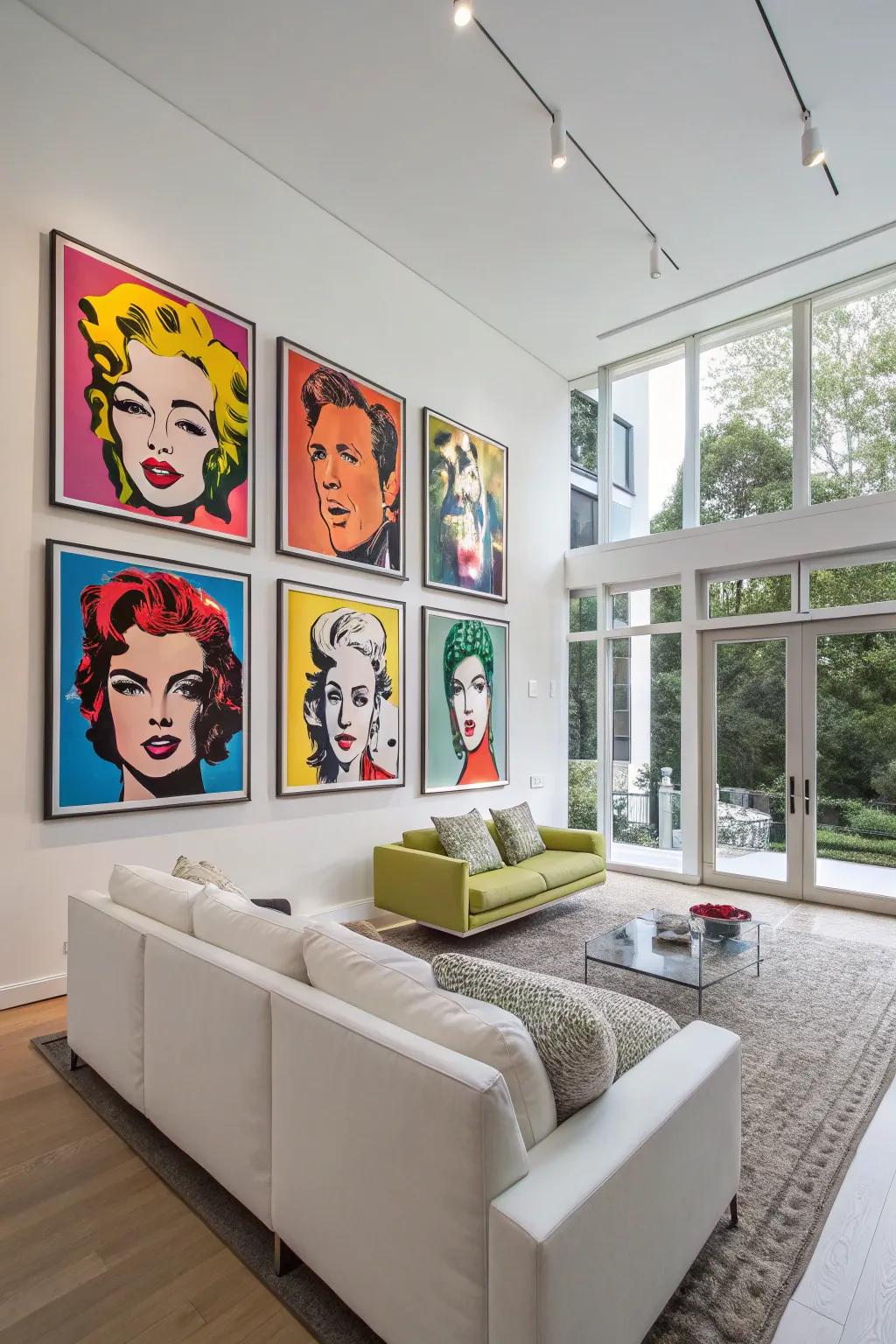 Brighten up your walls with pop art portraits.