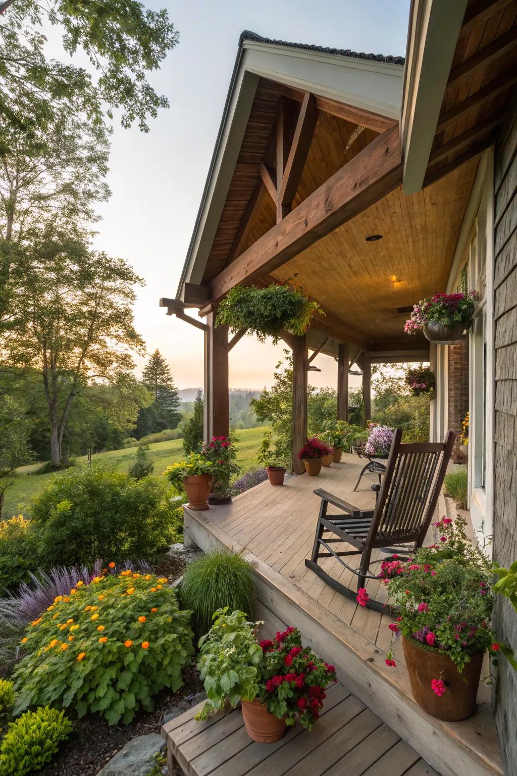 Enduring charm with a gabled roof design.