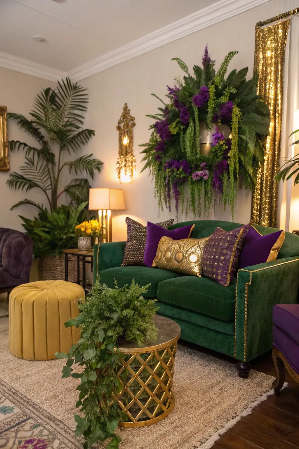 Evoke a bayou ambiance using a vibrant color palette.