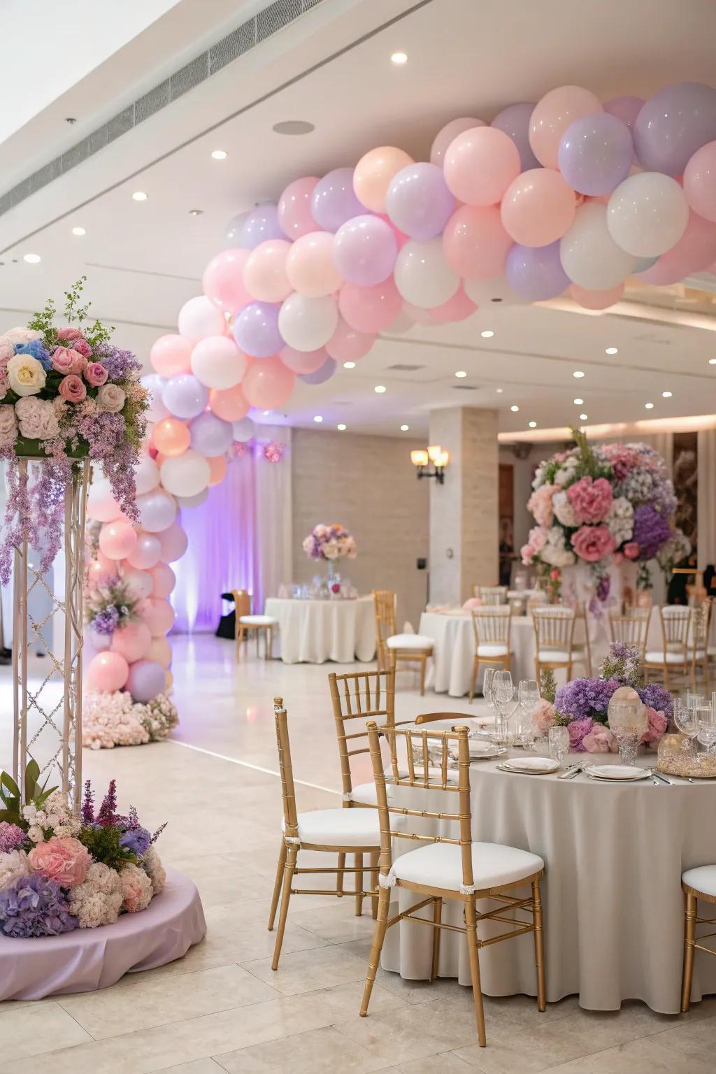 Soft hues conjure a dreamy atmosphere for a quincea&ntilde;era.