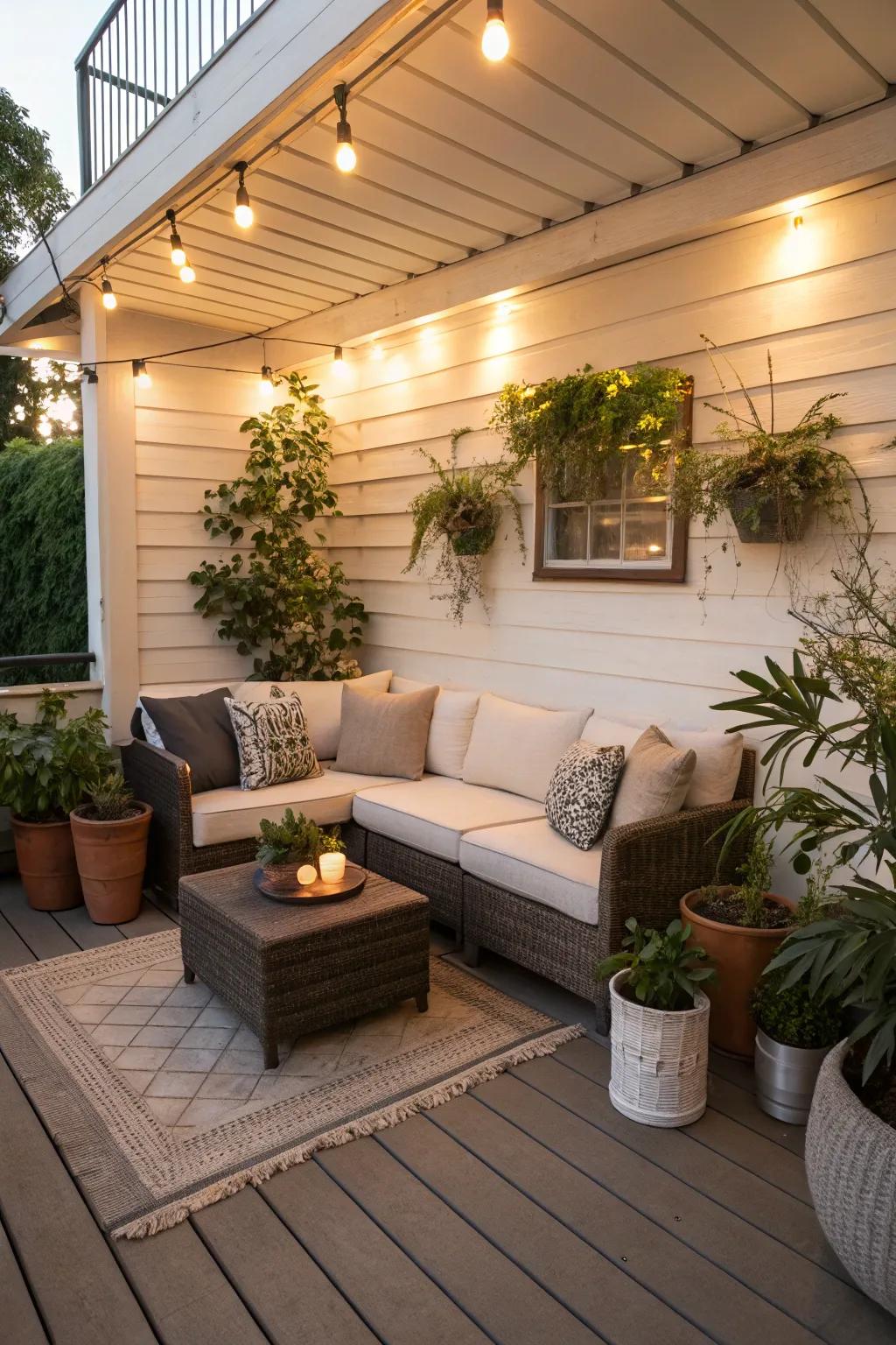 An inviting corner spot perfect for intimate conversations.