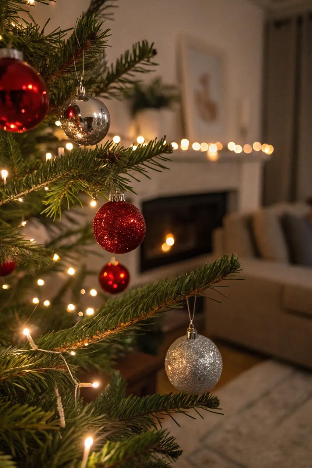 Classic scarlet and argent spheres impart enduring charm to your tree.