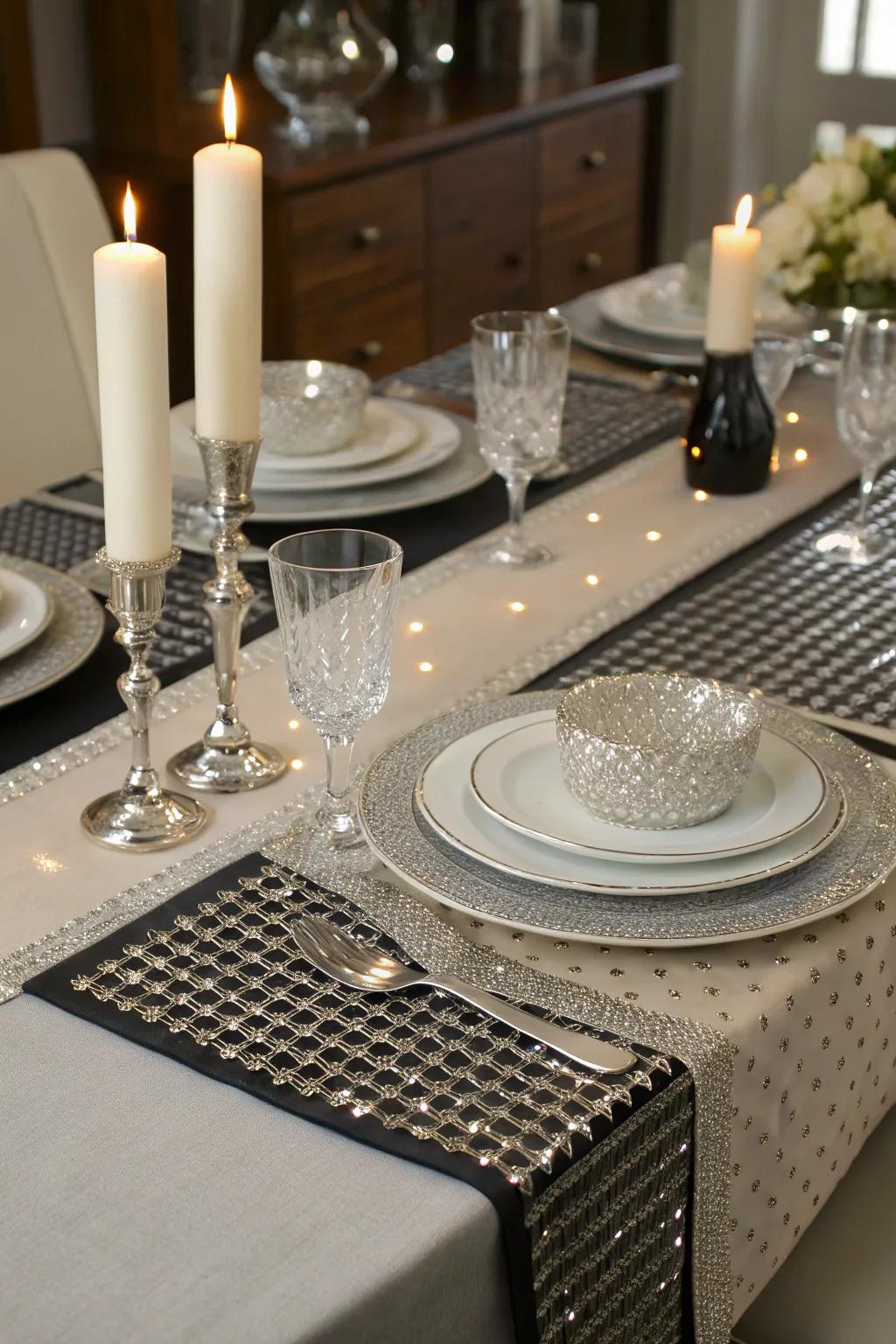 Grid pattern adhesive gems include refinement to eating.