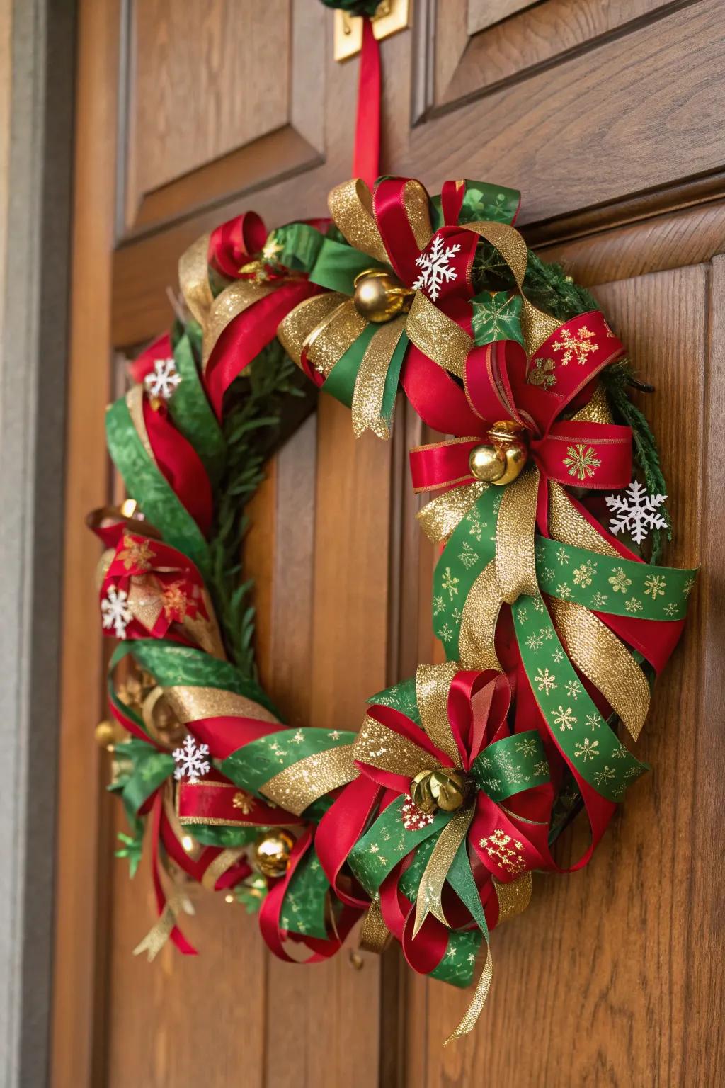 A delightful Christmas wreath to spread happiness on any door.