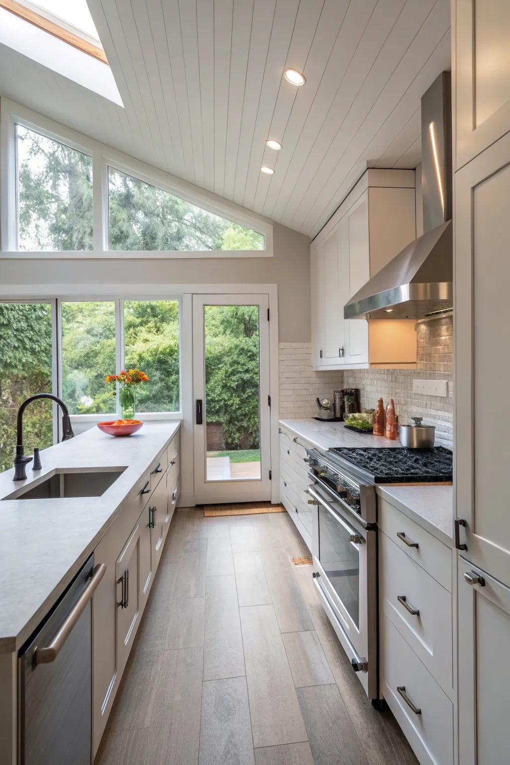 A kitchen bump-out makes for an open and welcoming cooking area.