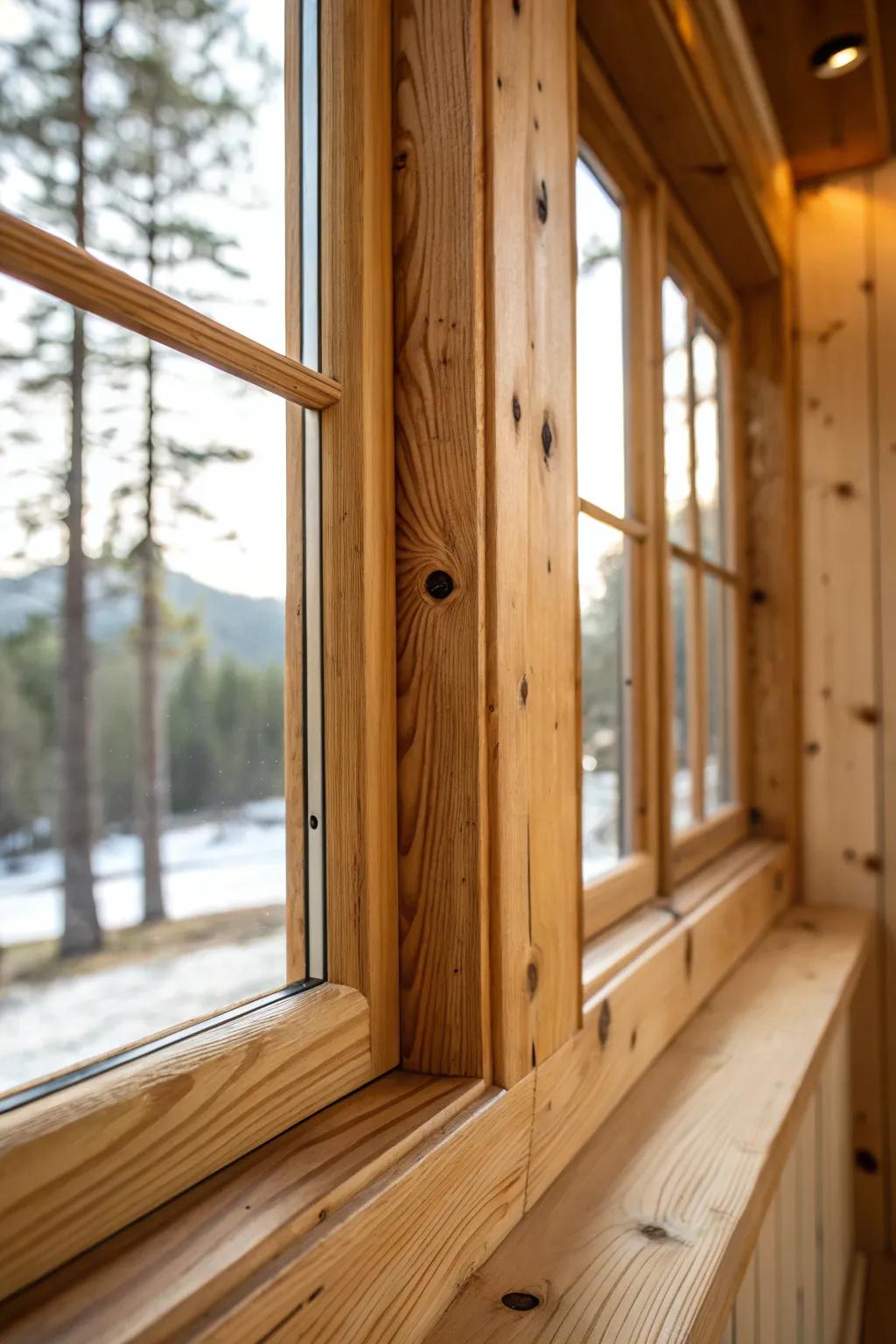 Natural wood grain enriches any space.