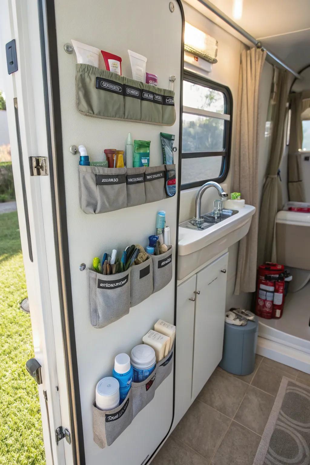 Make the most of your space with wall-mounted caddies.