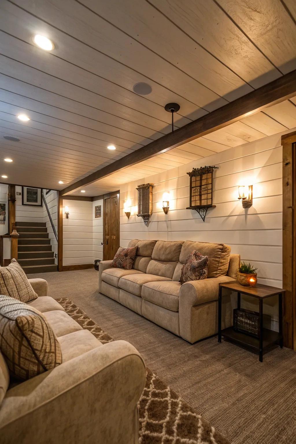 A relaxing living space elevated by shiplap.