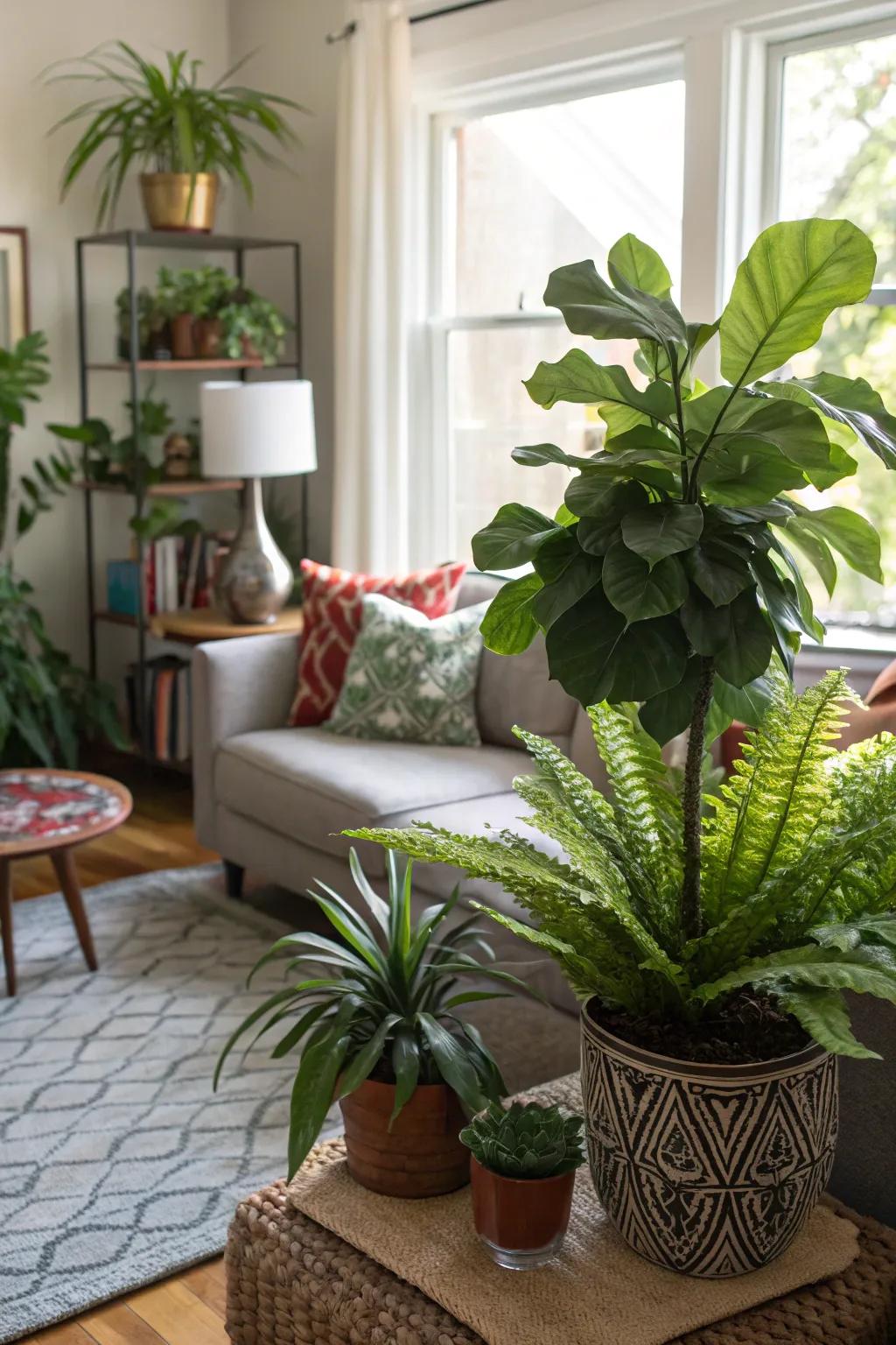 Indoor plants bring a sense of freshness and vitality to any living space.