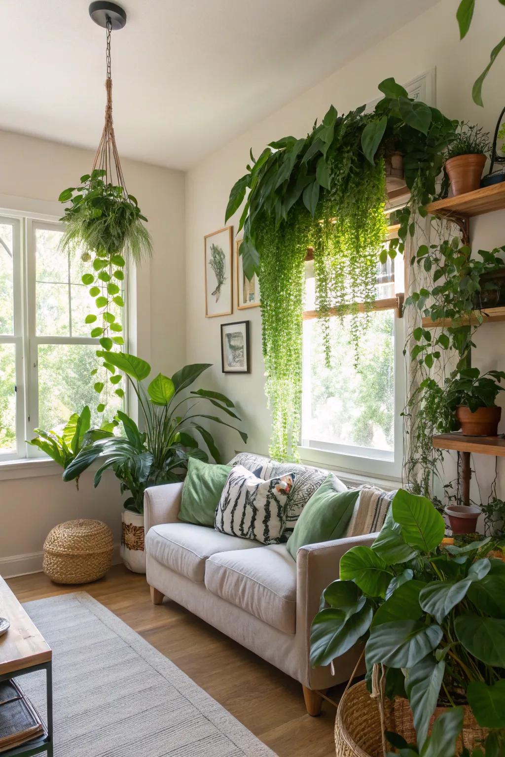 Infuse a touch of green into your Sims 4 living room by incorporating vibrant plants.