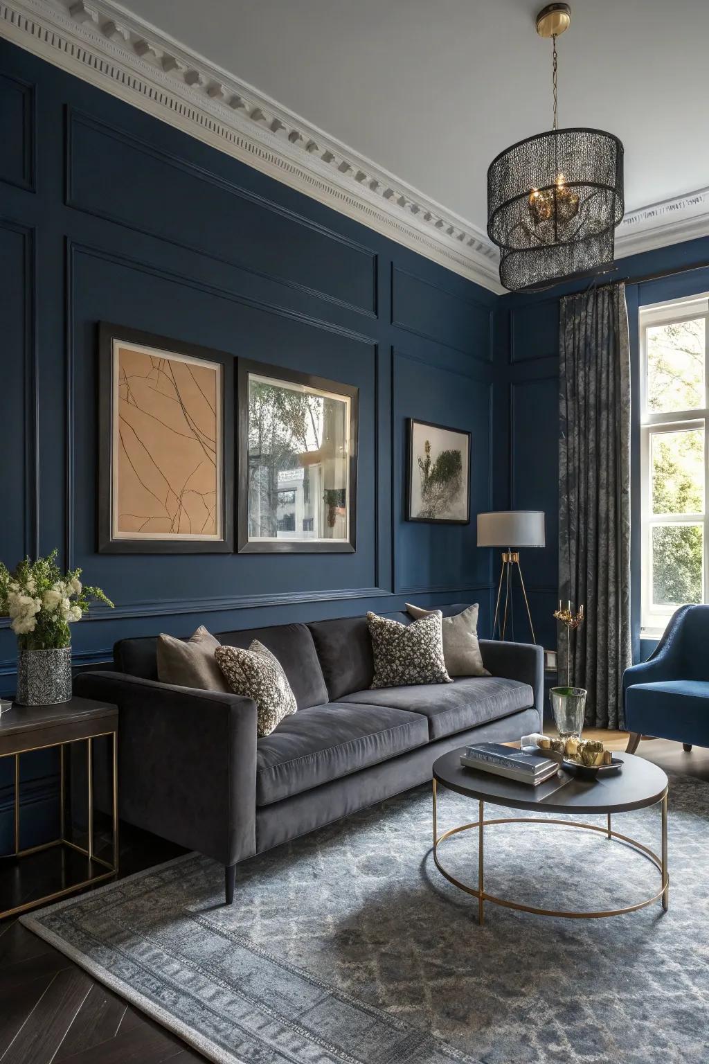 A living area showcasing the grace of a deep color scheme.